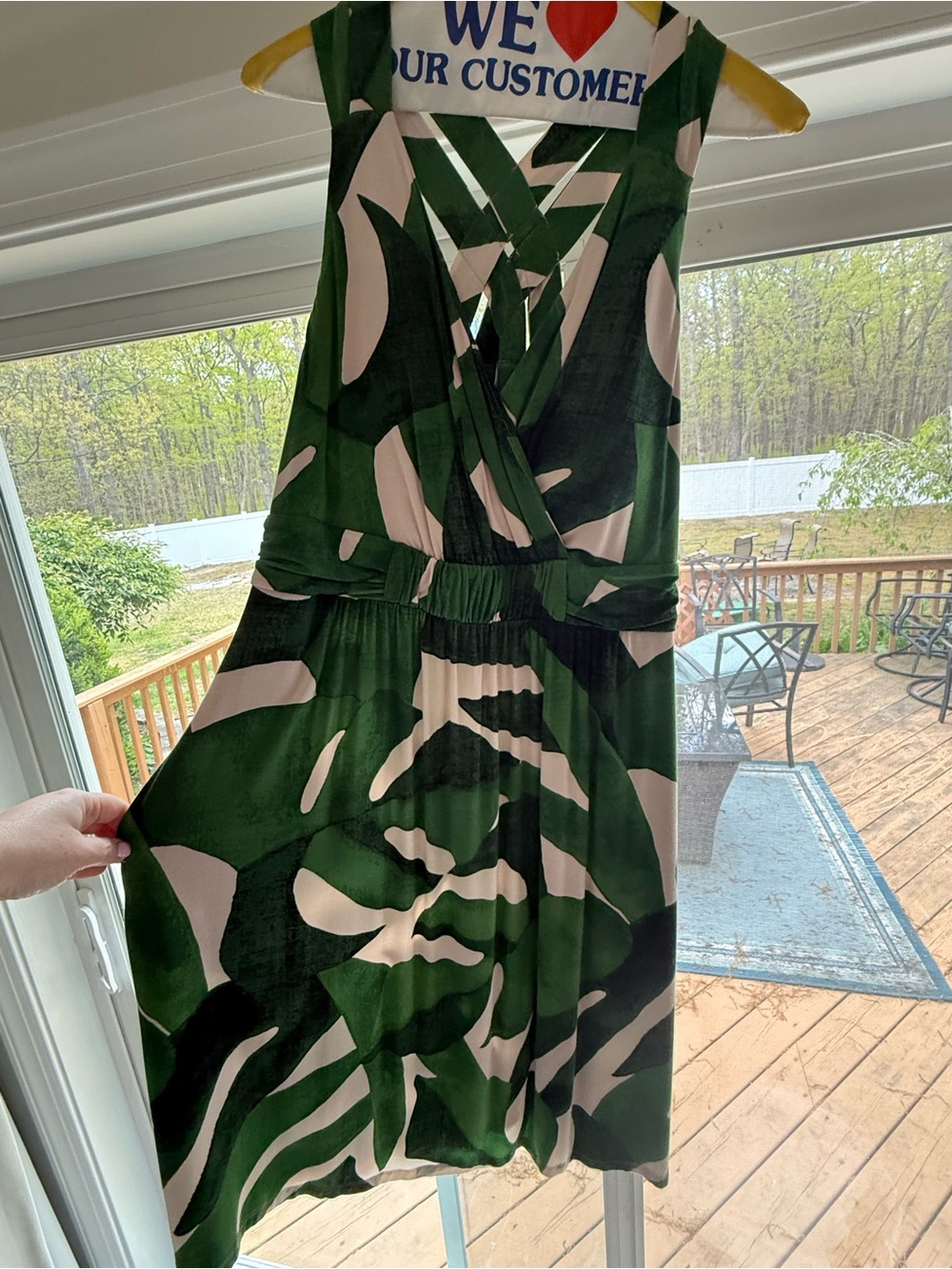 Soma Sleeveless Palm Leaf Print Dress, size XL